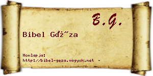 Bibel Géza névjegykártya